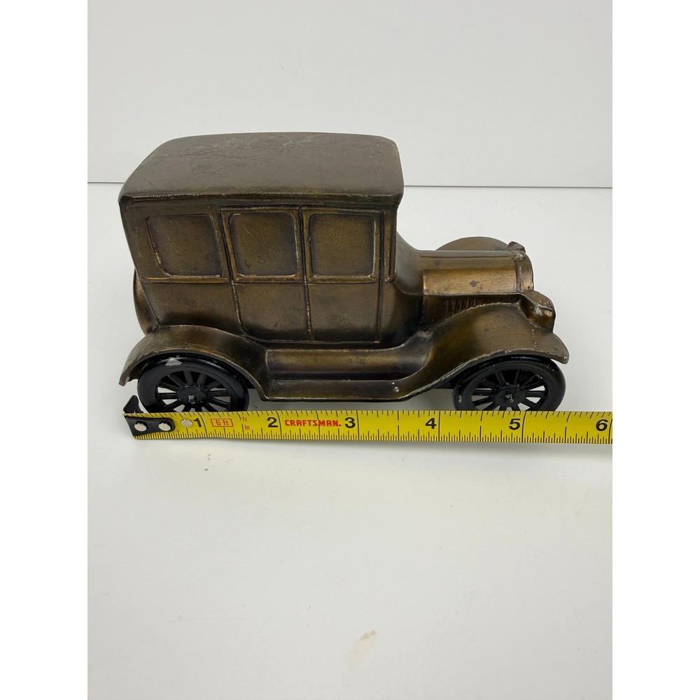 Vintage 1926 Ford Model T Sedan Metal Coin Bank Bronze Tone Collectible Car -BQ - Picture 8 of 9